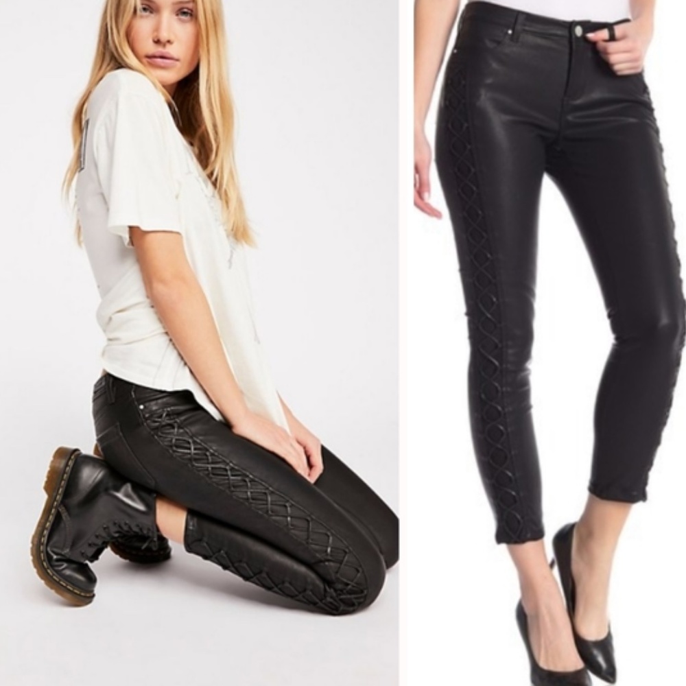 Blank NYC Black Faux Leather Pants, Size 27